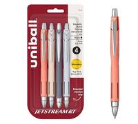 Uni-Ball Jetstream RT - Penne selezionate dal NY Times Wirecutter come la migliore penna per oltre un decennio - Confezione da 4 penne nere a punta fine, 0,7 mm - Per la scuola