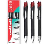 uni-ball Jetstream SXN-210 RT - Penna a sfera retrattile, pennino da 1,0 mm, confezione da 3, inchiostro rosso, in confezione regalo