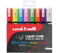 Uni-Ball Pennarelli A Gesso PWE-5M A Liquido Set Da 8 Colori Assortiti