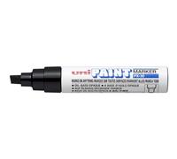 Uni-Ball - Pennarello a vernice Uni Paint PX-30 con punta a cuneo, nero | Punta a cuneo da 4-8,5 mm per grandi superfici, resistente all’acqua e alla luce
