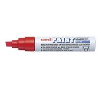 uni-ball - Pennarello a Vernice Uni Paint PX-30 con Punta a Cuneo, Rosso | Punta a cuneo da 4-8,5 mm per grandi superfici, resistente all’acqua e alla luce
