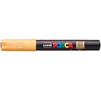uni-ball- Pennarello Uni POSCA con Punta Arrotondata Extra fine, Spessore del Tratto 0,7 mm, Albicocca, Lettere Stampate, Colore Arancione, PC1MCAB
