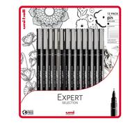 Uni-Ball Pin Esperto Selezione Fine Linea Artista Disegno Penna Set Di 12