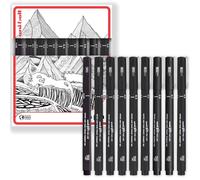 uni-ball PIN Fineliners | Penne nere a punta fine, inchiostro resistente all'acqua e allo sbiadimento, ideali per schizzi, scrapbooking, contorni, arte, disegno tecnico, in confezione regalo