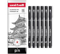uni-ball PIN Fineliners | Penne nere a punta fine, inchiostro resistente all'acqua e allo sbiadimento, ideali per schizzi, scrapbooking, contorni, arte, disegno tecnico, in confezione regalo