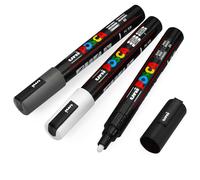 Uni-Ball Posca PC-5M Pittura Pennarello Arte Penne - Nero,Bianco,Grigio - Set Di