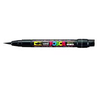 uni-ball Posca PCF-350 Brush - Black, Pack of 5