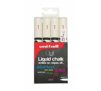 Uni-Ball F804500 522598 uni Chalk Marker, Broad Bullet Tip - White, Pack of 4 4