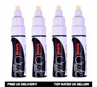 Uni-Ball PWE-8K Grande Gessetti Pennarello Penne - Lavagna - Bianco - Set Di 4