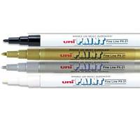Uni-Ball PX21 Paint Markers Combo, (nero, bianco, oro, argento, confezione da 4)