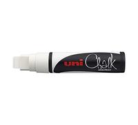 Uni-ball - Set di 3 pennarelli a gesso con punta rettangolare extra-large CHALK Marker PWE17K, 15 mm, colore: Bianco