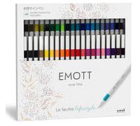 Uni-Ball Emott Uni Mitsubishi Pencil - Astuccio 40 pennarelli Emott, per scrivere, disegnare, tracciare in stile, punta sottile da 0,4 mm, 40 colori