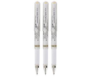 Uni Ball Signo UM153 Set di 3 penne gel colorate con colori ricchi e resistenti all'acqua per scrivere e colorare 1 mm originali a sfera in 8 combinazioni di colori con flusso di inchiostro super