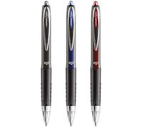 uni-ball Signo UMN-207 - Penna a sfera retrattile in gel, confezione da 3, colore: nero, blu e rosso