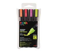 uni-ball Posca 182505 Marker with Medium Bullet Tip, Set of 4, Neon Set of 4 - n