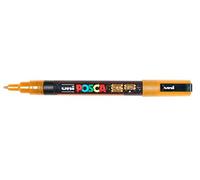 Faber-Castell uni-ball 186578 - Pennarello POSCA con punta tonda fine, arancione glitterato
