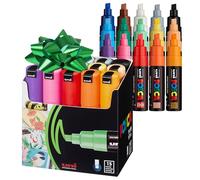 Uni-Ball uni POSCA PC-8K, 15 pcs Nero, Blu, Marrone, Oro, Verde, Arancione, Rosa, Rosso, Argento, Viola, Bianco, Giallo 15pezzo(i) evidenziatore