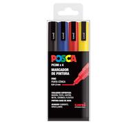 Uni-Ball UNIPC3M/4C BASICUd Astuccio 4 pennarelli Posca Basic PC3M Fino, Blue, Standard