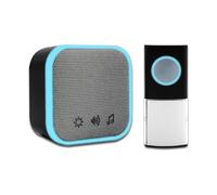 Uni-Com Campanello portatile senza fili, portata di funzionamento di 150 m, 30 diversi suonerie, allarme campanello a LED, 3 modalità di funzionamento, facile da installare, nero