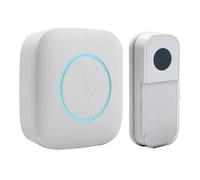 Uni-Com Campanello portatile senza fili, portata di funzionamento di 150 m, 30 diversi suonerie, allarme LED cambia colore, facile da installare