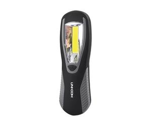 Uni-Com Luce da lavoro - Potente torcia LED COB da 3 W con retro magnetico e gancio per appenderlo, batterie incluse per fai da te, automobilistico, campeggio, casa e uso di emergenza