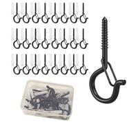 Uni-Fine - 24 ganci a vite per luci festive, resistenti e antiruggine, ganci a vite Q Hanger, ganci a vite per pensili, soffitti con fibbie di sicurezza, utilizzati per piante, luci di festival