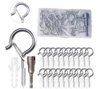 Uni-Fine - Confezione da 20 ganci a vite da 53 x 4 mm, per esterni, per appendere bicchieri, armadi, soffitti, con fibbie di sicurezza, per piante, Natale, luci all'aperto
