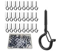 Uni-Fine - Confezione da 50 ganci a vite da 53 x 3,5 mm, per esterni, per appendere bicchieri, armadi, soffitti, con fibbie di sicurezza, per piante, Natale, luci all'aperto