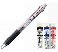 Uni Jetstream 3 - Penna a sfera, colore: Nero Transparent Refill Set