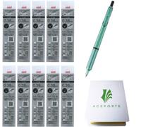 Uni Jetstream EDGE - Penna a sfera a base di olio, 0,38 mm, corpo verde menta + 10 ricariche nere