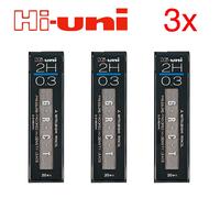 Uni Mitsubishi Hi-Uni Mine Ricambio per Matite Meccaniche • 0.3mm • 2H •Set of 3
