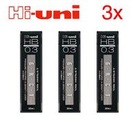 Uni Mitsubishi Hi-Uni Mine Ricambio per Matite Meccaniche • 0.3mm • HB •Set of 3