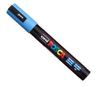 UNI MITSUBISHI - M PC5M BC - Marcatore a base d'acqua Uni Posca PC5M - punta tonda media da 1,8mm a 2,5mm - blu cielo - Uni Mitsubishi - 98570 - Conf. da 1 Pz. - M PC5M BC