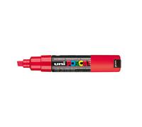UNI MITSUBISHI - M PC8K R - Marcatore a base d'acqua Uni Posca PC8K - punta a scalpello 8,0mm - rosso - Uni Mitsubishi - 75615 - Conf. da 1 Pz. - M PC8K R