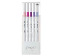 OSAMA Emott - Pennarelli Punta Fine 0.4 mm, Set Colori Assortiti con 5 Fineliner per Bullet Journal Disegno Lettering Altro - Prodotto Cartoleria Cancelleria Waterproof Resistente alla Luce, non Sbava