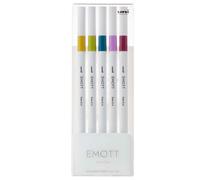 UNI MITSUBISHI - M PEM-SY 5C 8 - Fineliner Emott - tratto 0.4 mm - colori assortiti retrò - Uni Mitsubishi - conf. 5 pezzi - 94322 - Conf. da 1 Pz. - M PEM-SY 5C 8