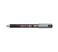 Uni - Penna multiuso Posca PC-1MR, con punta extra sottile, tratto da 0,7 mm, colore: Argento