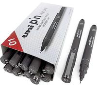 Uni Pin fineliner Drawing Pen - color grigio scuro - 0.1 mm - Confezione da 12