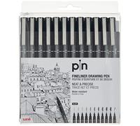 E_0002_S8419070 UnI-Ball Set di Pennarelli Uni-Ball PIN-200(S) Nero 12 Pezzi Per