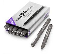 Uni Pin Fineliner Penna Da Disegno In Inchiostro Grigio Scuro Con Nib Pack Di 12