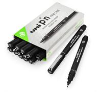 Uni Pin Fineliner Disegno Penna - Inchiostro Nero - 0.9mm Pennino - Confezione