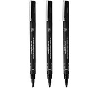 Uni Pin Fineliner - Pennini a scalpello, inchiostro nero, pennino 3,0 mm, confezione da 3