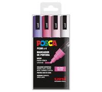 UNI Posca Astuccio da 4 pennarelli PC5 m di colore pastello a punta conica media