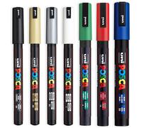 Uni Posca Best Seller Set 7 Pennarelli PC-3M PC-5M PC-1MR Punta Fine