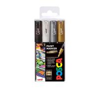 Uni Posca PC-1M Extra Fine Pittura Marcatori, Mono Colori Set 4pc