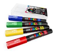 Uni POSCA PC-1M Pennarelli Per Arte Confezione Da 4 In Portafoglio Toni Primari