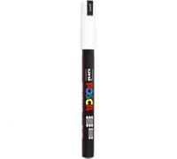 UNI MITSUBISHI - M PC1MR BI - Marcatore a base d'acqua Uni Posca Pen PC1M - punta extra fine 0,7mm - bianco - Uni Mitsubishi - 69910 - Conf. da 1 Pz. - M PC1MR BI