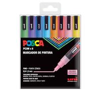 UNI Posca PC 3M Sparkling - Confezione da 8 pennarelli per pittura