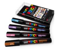 Uni Posca PC-5M Arte Pennarello - Midnight Metallico - 4 Set Plastica