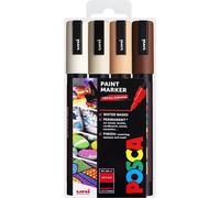 Uni Posca PC-5M Pennarelli Artistici A Tempera Set Di 4 In Astuccio Di Plastica